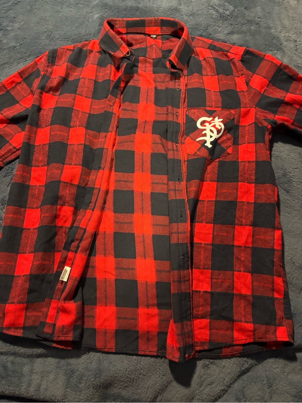 Red & Black Plaid Button-Up Shirt